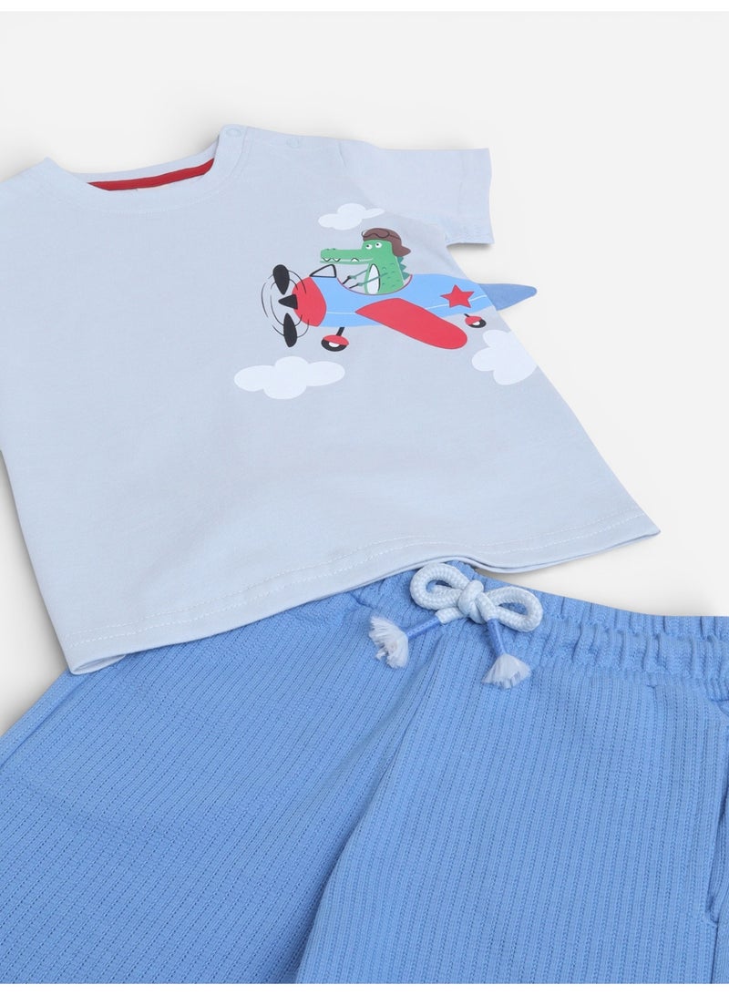 victor and jane Infant Boys’ 2-Piece Set – Aeroplane Graphic T-Shirt & Drawstring Shorts - Image 4